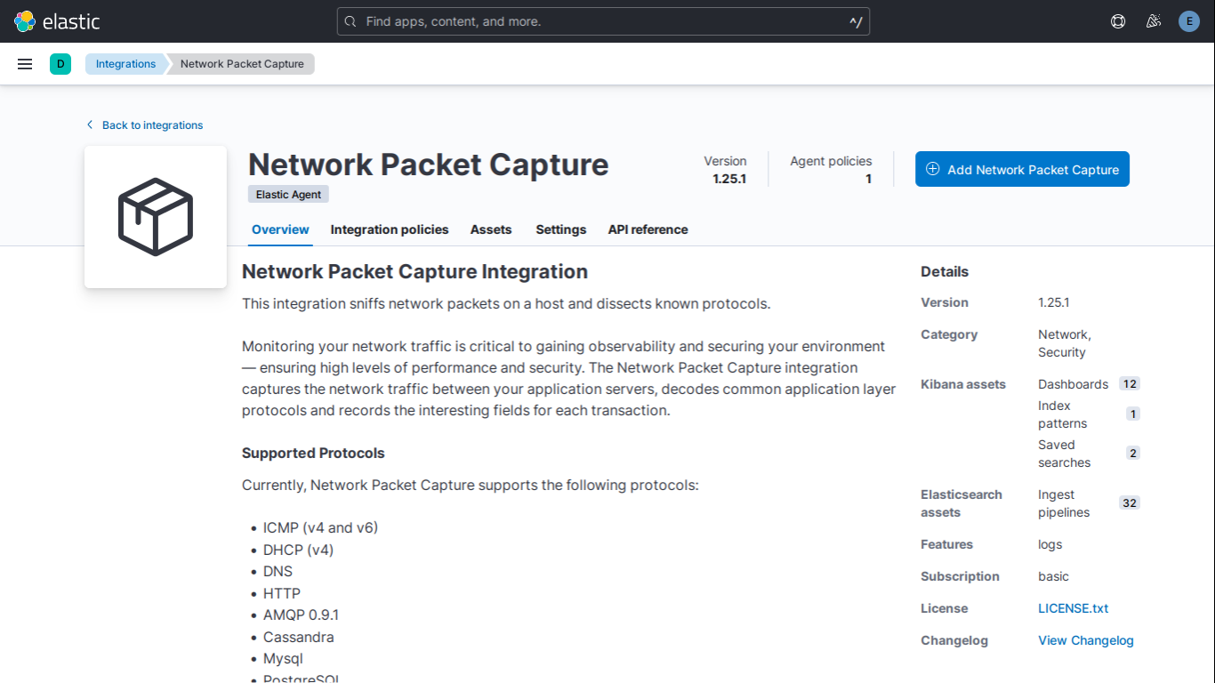 Figure: Network Packet Capture Integration